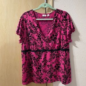 Women 18/20 Pretty Abstract Floral Spring Blouse (80’s Vibes)